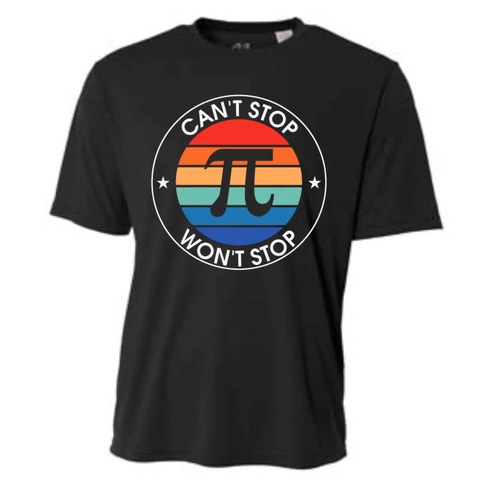 Can't Stop Pi Won't Stop Pi Day Vintage Retro Math Lover Cooling Performance Crew T-Shirt