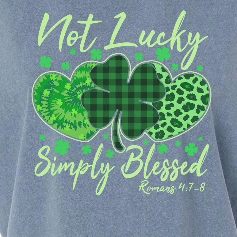 Cute St. Patrick's Day Not Lucky Simply Blessed Romans 4: 78 Garment-Dyed Women's Muscle Tee