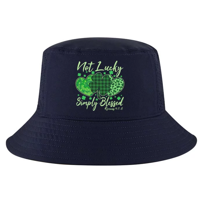 Cute St. Patrick's Day Not Lucky Simply Blessed Romans 4: 78 Cool Comfort Performance Bucket Hat