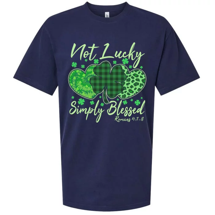 Cute St. Patrick's Day Not Lucky Simply Blessed Romans 4: 78 Sueded Cloud Jersey T-Shirt