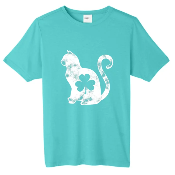 Cat St Patricks Cattys Catricks Day Girl Women Shamrock ChromaSoft Performance T-Shirt