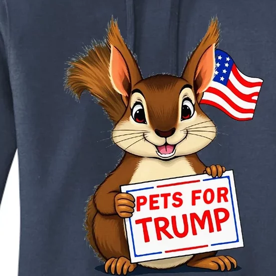 Cute Squirrel Pets For Trump Funny Women's Pullover Hoodie