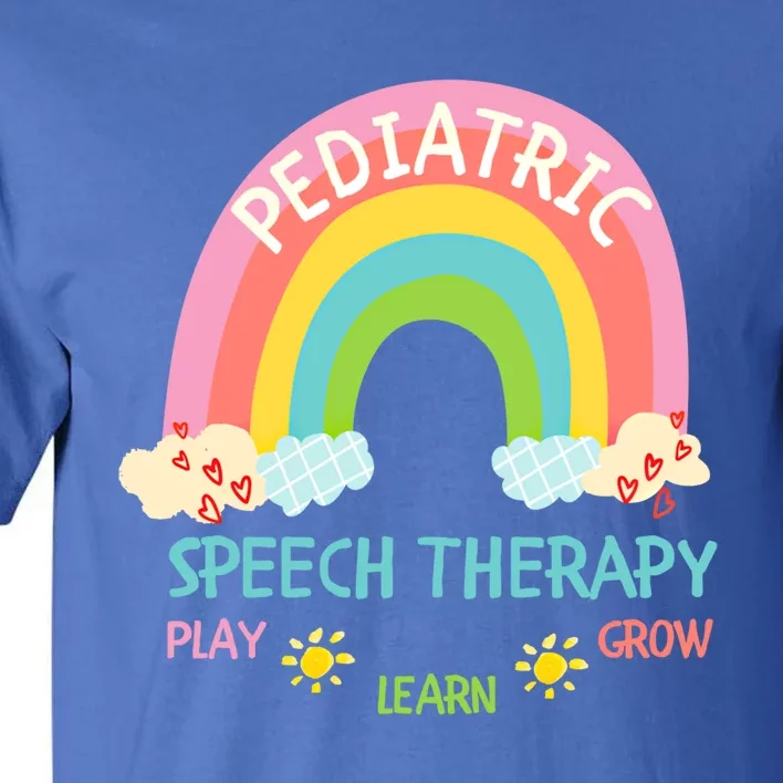 Cute Spring Pediatric Speech Therapy Slp Rainbow Therapist Gift Tall T-Shirt