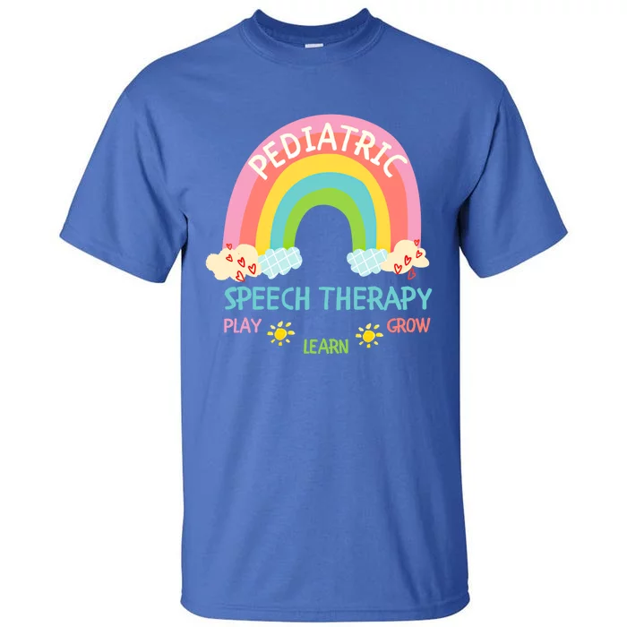 Cute Spring Pediatric Speech Therapy Slp Rainbow Therapist Gift Tall T-Shirt