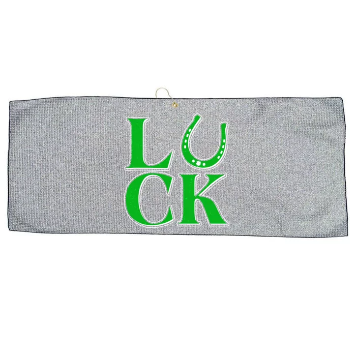 Cool St Patrick's Day Luck Lucky Horseshoe Large Microfiber Waffle Golf Towel