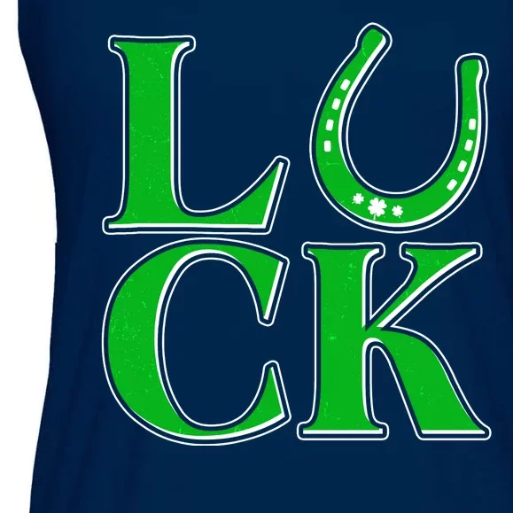 Cool St Patrick's Day Luck Lucky Horseshoe Ladies Essential Flowy Tank