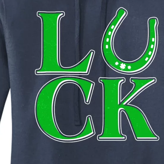 Cool St Patrick's Day Luck Lucky Horseshoe Women's Pullover Hoodie