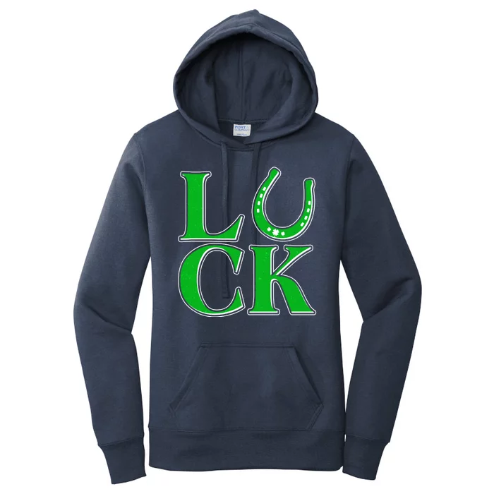 Cool St Patrick's Day Luck Lucky Horseshoe Women's Pullover Hoodie