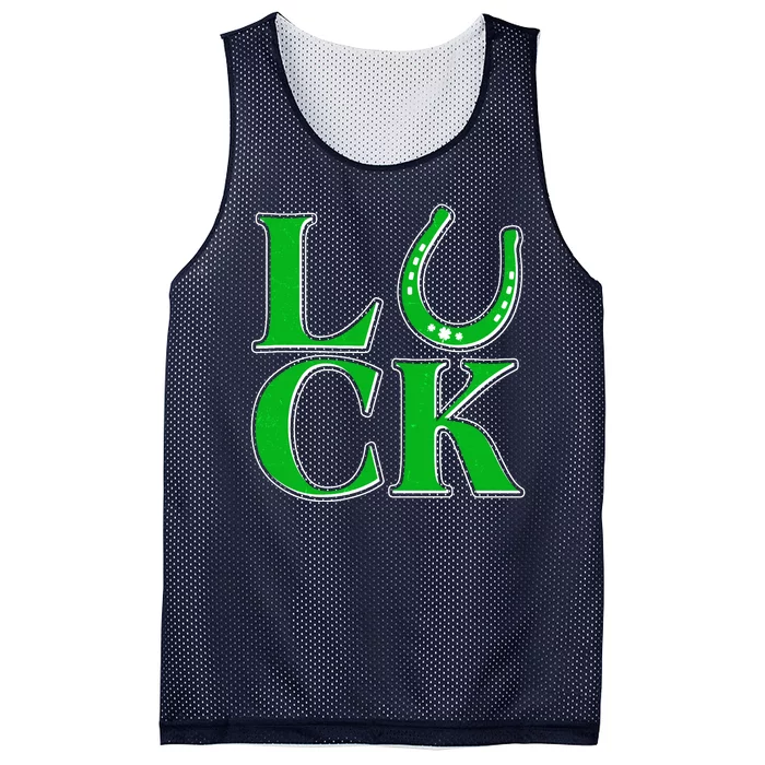 Cool St Patrick's Day Luck Lucky Horseshoe Mesh Reversible Basketball Jersey Tank