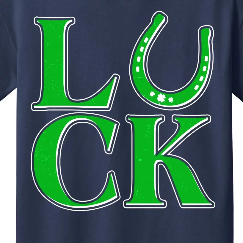 Cool St Patrick's Day Luck Lucky Horseshoe Kids T-Shirt