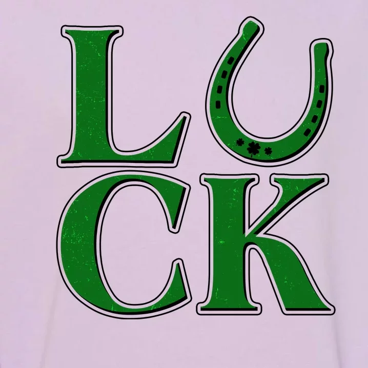 Cool St Patrick's Day Luck Lucky Horseshoe Garment-Dyed Sweatshirt