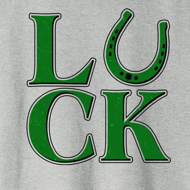 Cool St Patrick's Day Luck Lucky Horseshoe Women's Crop Top Tee