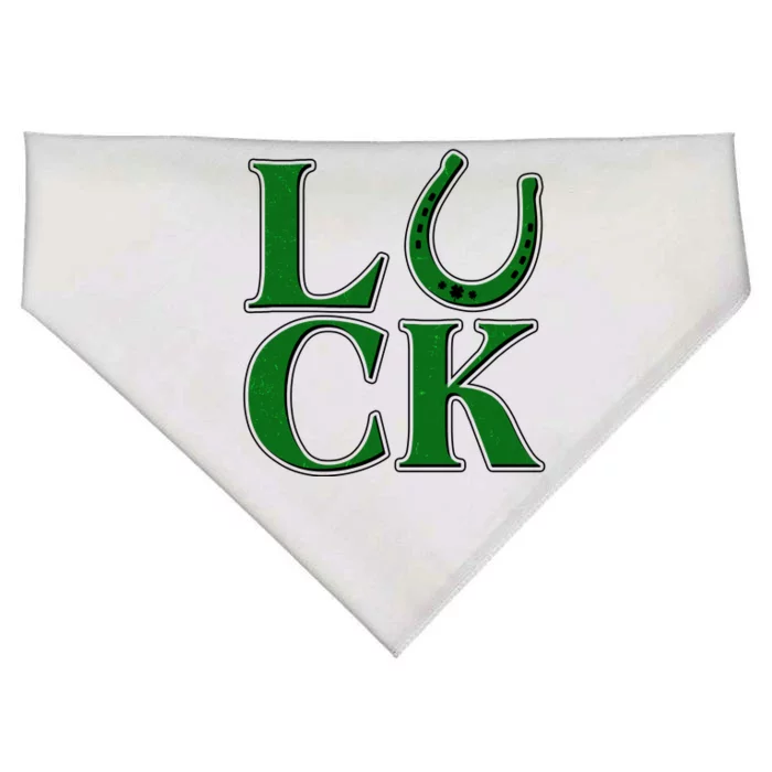 Cool St Patrick's Day Luck Lucky Horseshoe USA-Made Doggie Bandana