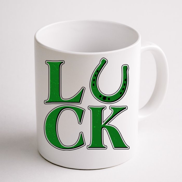 Cool St Patrick's Day Luck Lucky Horseshoe Front & Back Coffee Mug