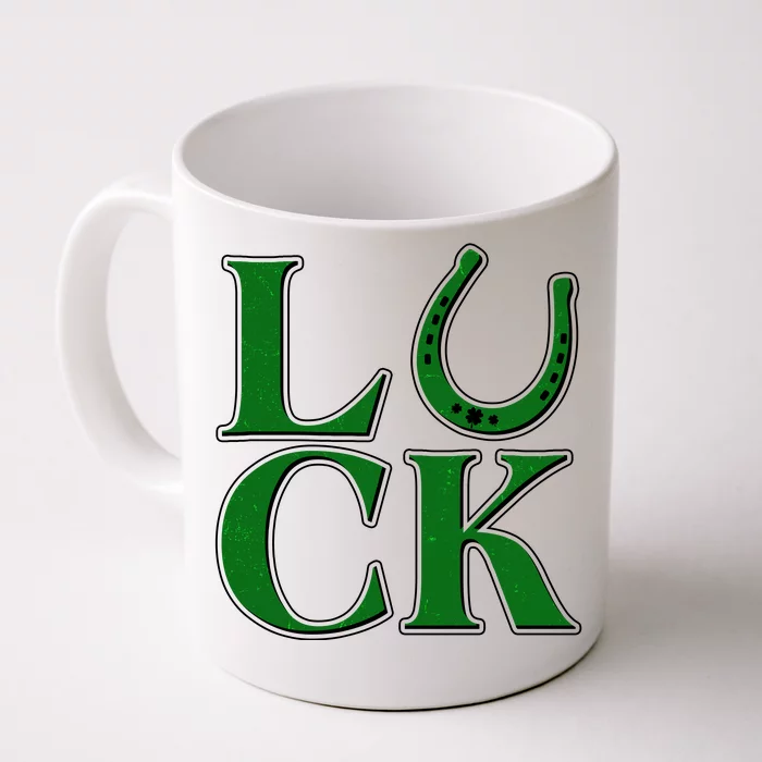 Cool St Patrick's Day Luck Lucky Horseshoe Front & Back Coffee Mug