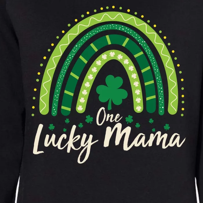 Cute St Patricks Day One Lucky Mama Green Shamrock Clover Rainbow Womens California Wash Sweatshirt