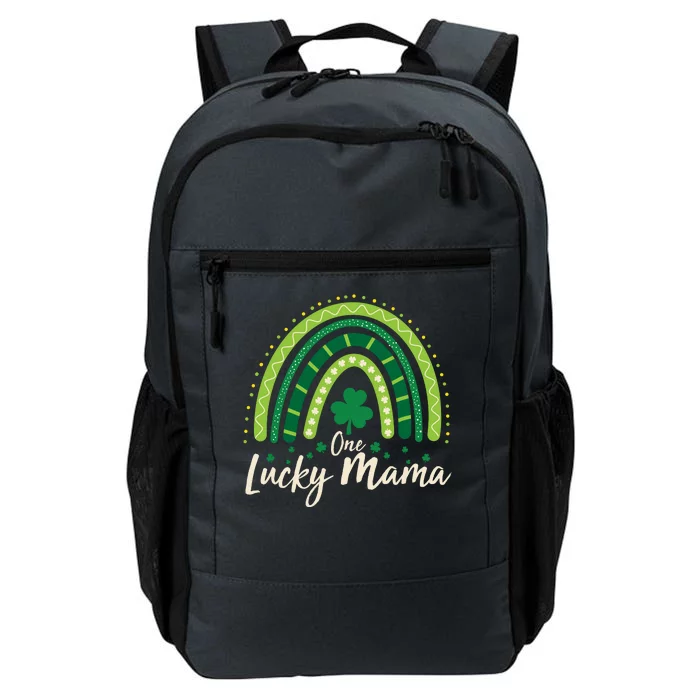 Cute St Patricks Day One Lucky Mama Green Shamrock Clover Rainbow Daily Commute Backpack