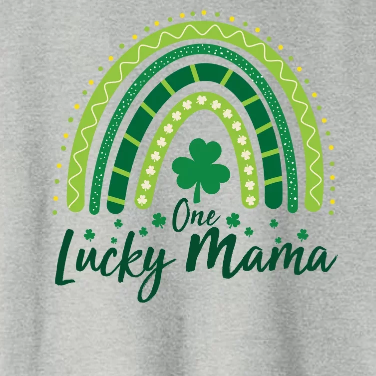 Cute St Patricks Day One Lucky Mama Green Shamrock Clover Rainbow Women's Crop Top Tee