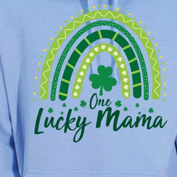 Cute St Patricks Day One Lucky Mama Green Shamrock Clover Rainbow Unisex Surf Hoodie