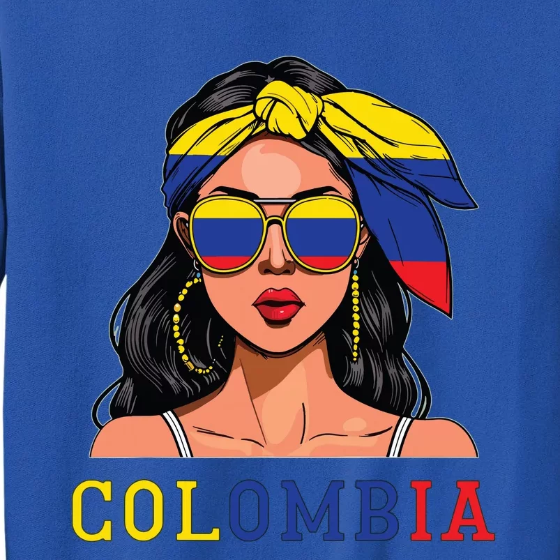 Colombianas Souvenirs Products Woman Flag Roots Colombia Tall Sweatshirt