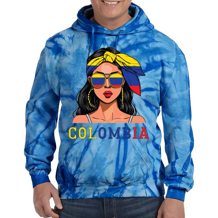 Colombianas Souvenirs Products Woman Flag Roots Colombia Tie Dye Hoodie