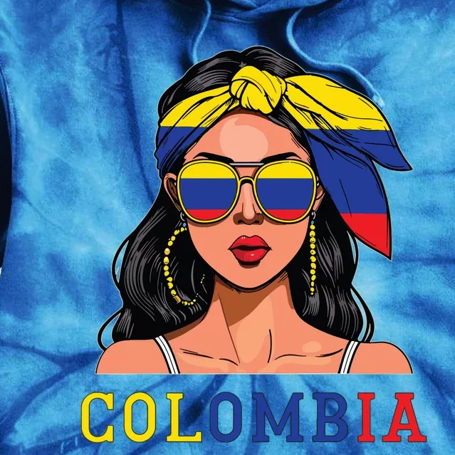 Colombianas Souvenirs Products Woman Flag Roots Colombia Tie Dye Hoodie