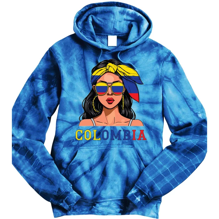 Colombianas Souvenirs Products Woman Flag Roots Colombia Tie Dye Hoodie