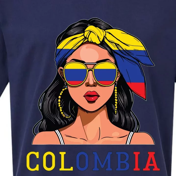 Colombianas Souvenirs Products Woman Flag Roots Colombia Sueded Cloud Jersey T-Shirt