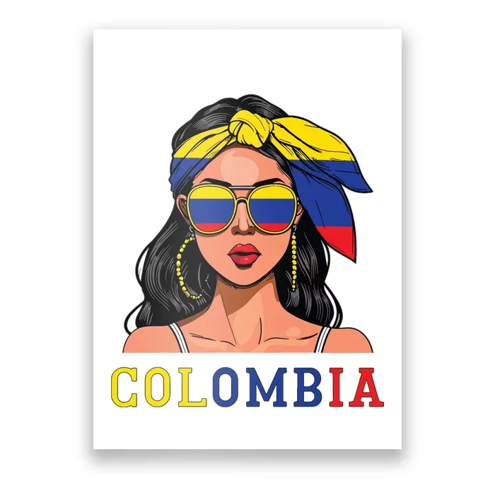 Colombianas Souvenirs Products Woman Flag Roots Colombia Poster