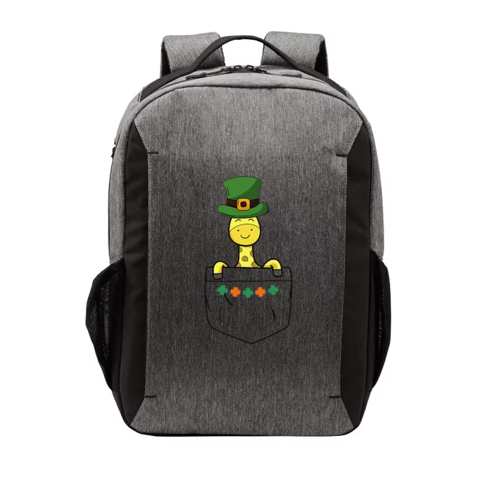 Cute Saint Patrick's Day Giraffe With Green Hat In Pocket Vector Backpack