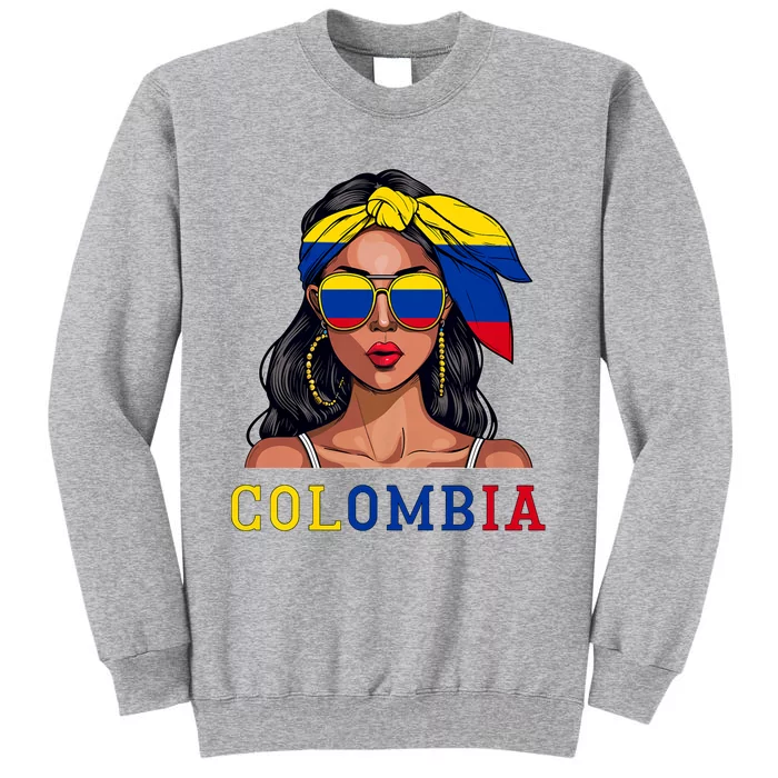 Colombianas Souvenirs Products Woman Flag Roots Colombia Tall Sweatshirt