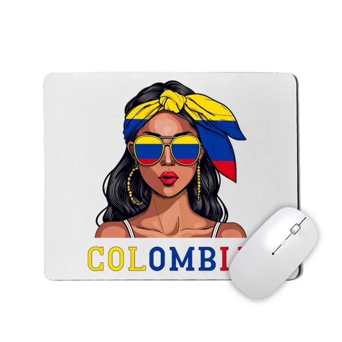 Colombianas Souvenirs Products Woman Flag Roots Colombia Mousepad