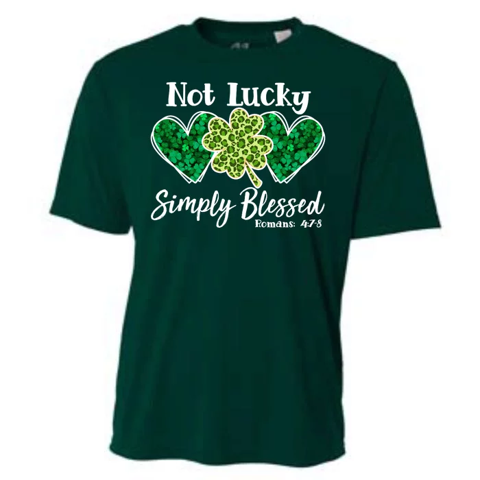 Cute St Patricks Day Not Lucky Simply Blessed Romans 4: 7 8 Cooling Performance Crew T-Shirt