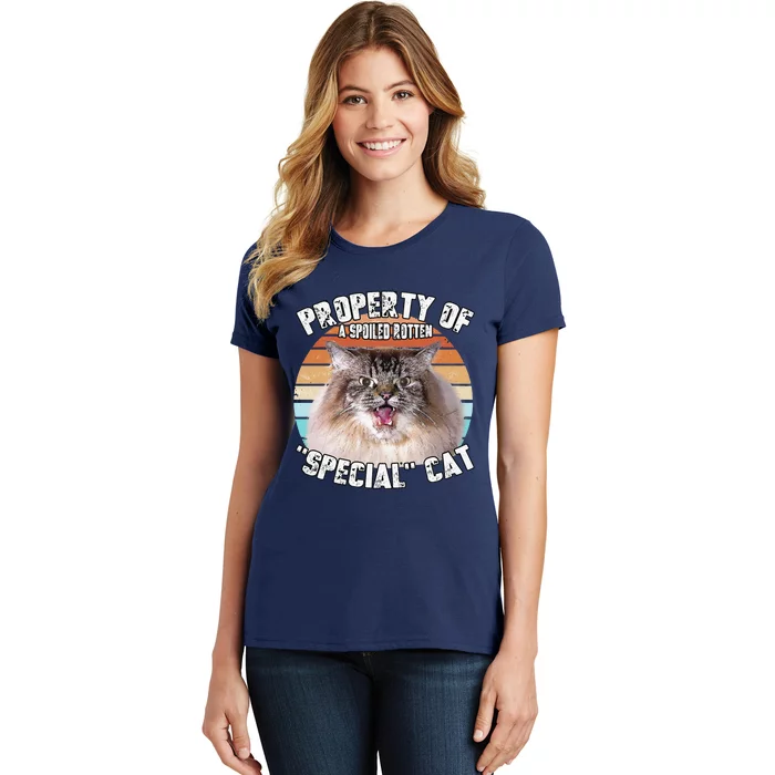 Cat Special Property Vintage Eighties Style Cat Retro Gift Cute Dog Women's T-Shirt