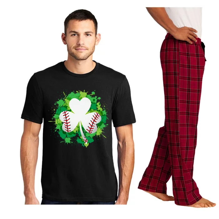 Cute St Patricks Day Graphics With Baseball And Shamrock Gift Pajama Set