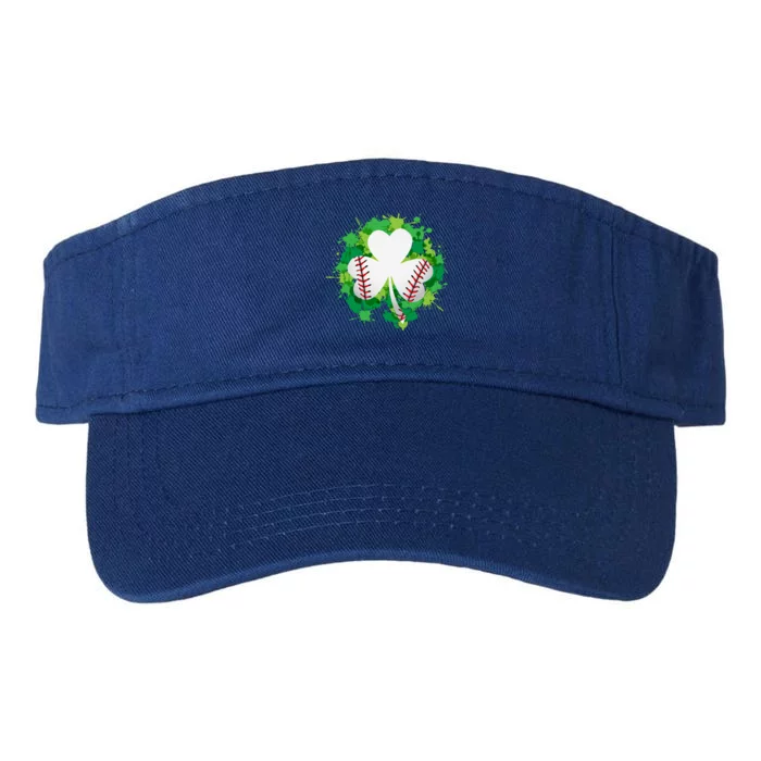 Cute St Patricks Day Graphics With Baseball And Shamrock Gift Valucap Bio-Washed Visor