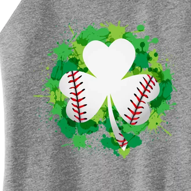 Cute St Patricks Day Graphics With Baseball And Shamrock Gift Women’s Perfect Tri Rocker Tank