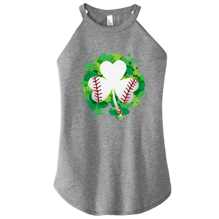 Cute St Patricks Day Graphics With Baseball And Shamrock Gift Women’s Perfect Tri Rocker Tank