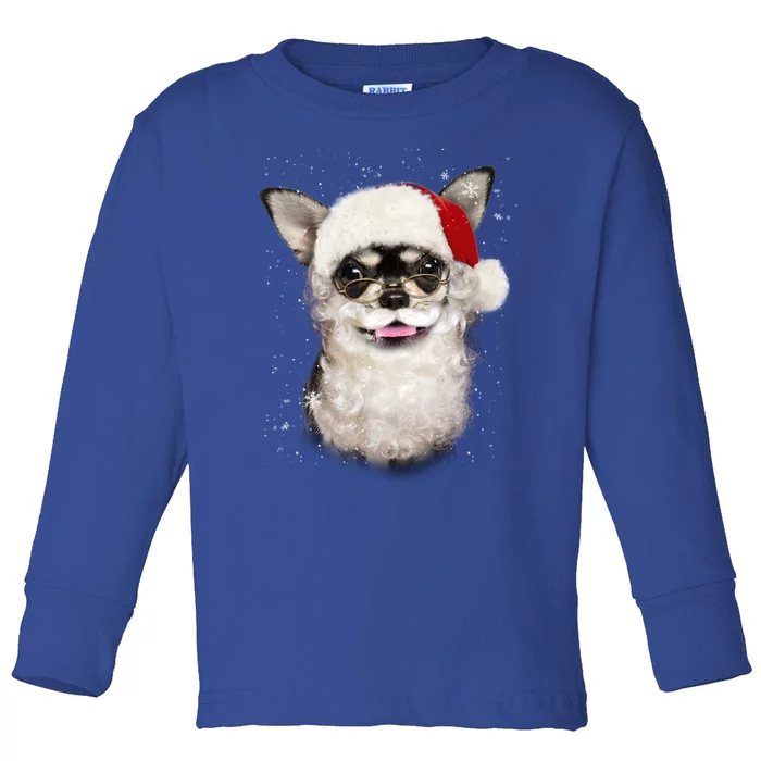 Chihuahua Santa Paws Gift Toddler Long Sleeve Shirt