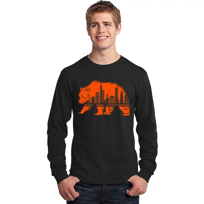 Chicago Skyline Pride Celebrate Illinois Downtown Long Sleeve Shirt