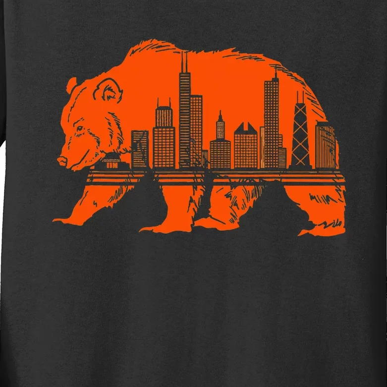 Chicago Skyline Pride Celebrate Illinois Downtown Kids Long Sleeve Shirt