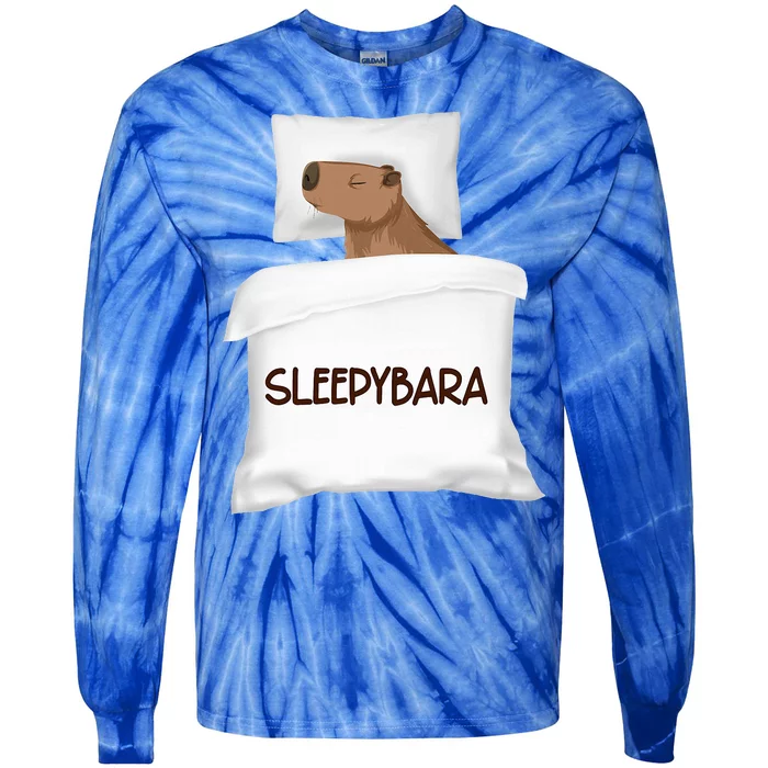 Capybara Sleep Pajamas Nightgown Sleepybara Rodents Tie-Dye Long Sleeve Shirt