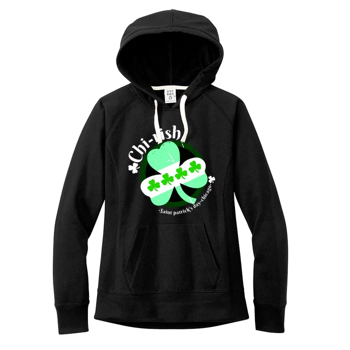 ChiRish St. Patrick's Day Chicago Irish Clover Women's Fleece Hoodie