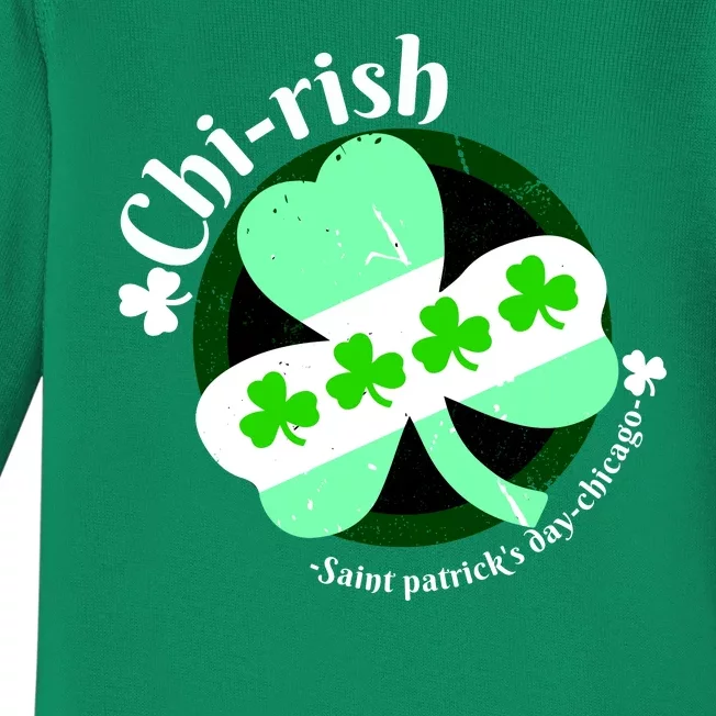 ChiRish St. Patrick's Day Chicago Irish Clover Baby Long Sleeve Bodysuit