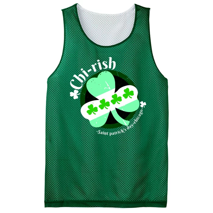 ChiRish St. Patrick's Day Chicago Irish Clover Mesh Reversible Basketball Jersey Tank