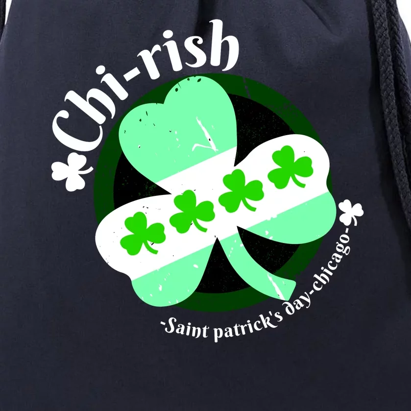 ChiRish St. Patrick's Day Chicago Irish Clover Drawstring Bag