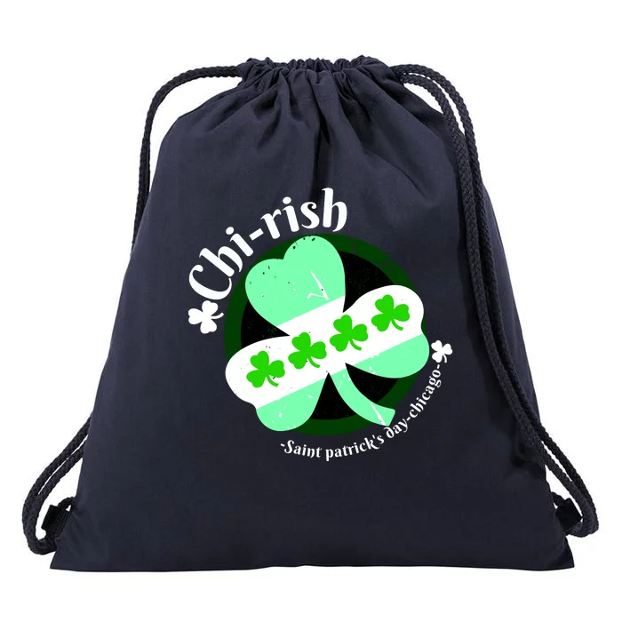 ChiRish St. Patrick's Day Chicago Irish Clover Drawstring Bag