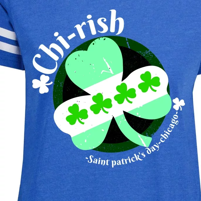 ChiRish St. Patrick's Day Chicago Irish Clover Enza Ladies Jersey Football T-Shirt