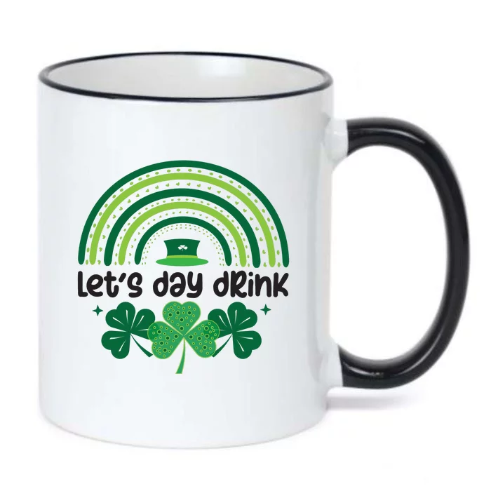 Cute St Patricks Day Lets Day Drink Green Shamrock Black Color Changing Mug