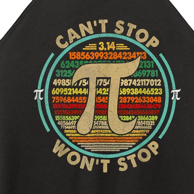 Can't Stop Pi Won't Stop Math Pi Day Funny Maths Club Gifts Women’s Perfect Tri Rocker Tank